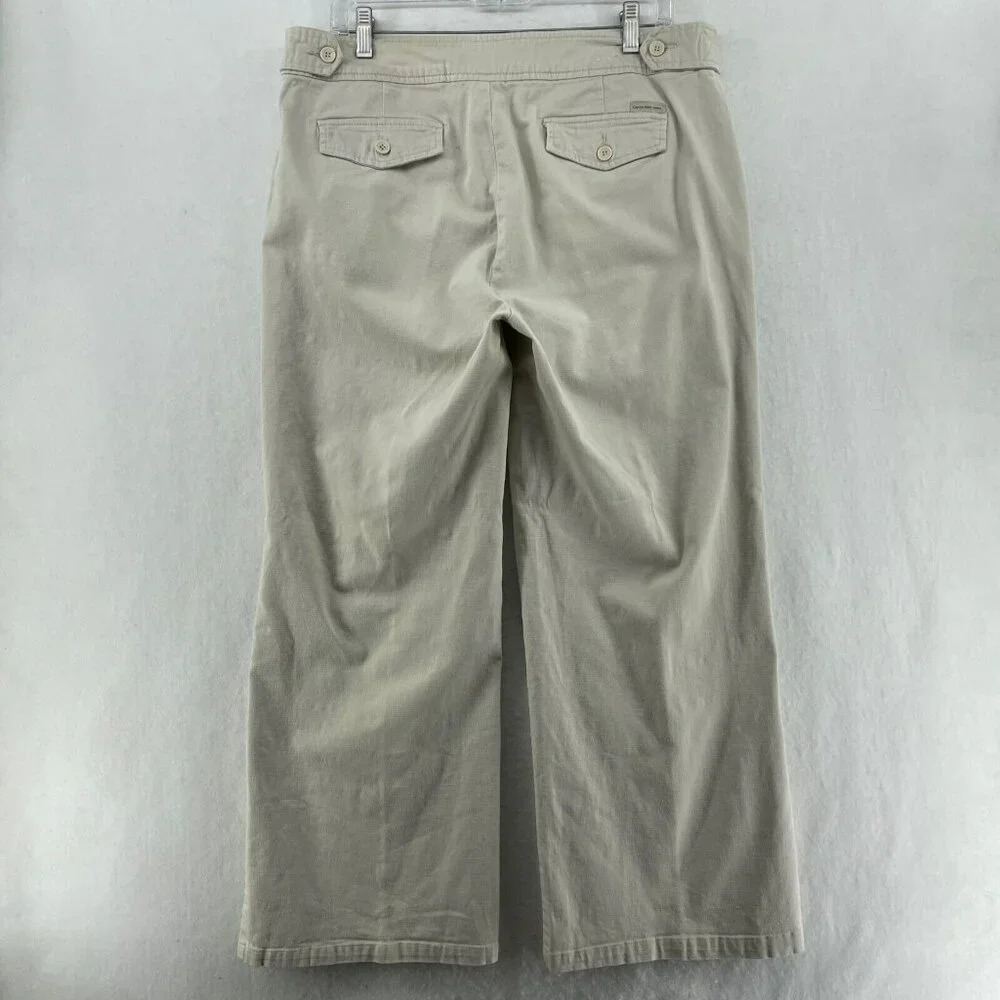 Calvin Klein Jeans Women's Sz 14 Beige Straight Ankle High-Rise Stretch Pockets - Picture 2 of 12